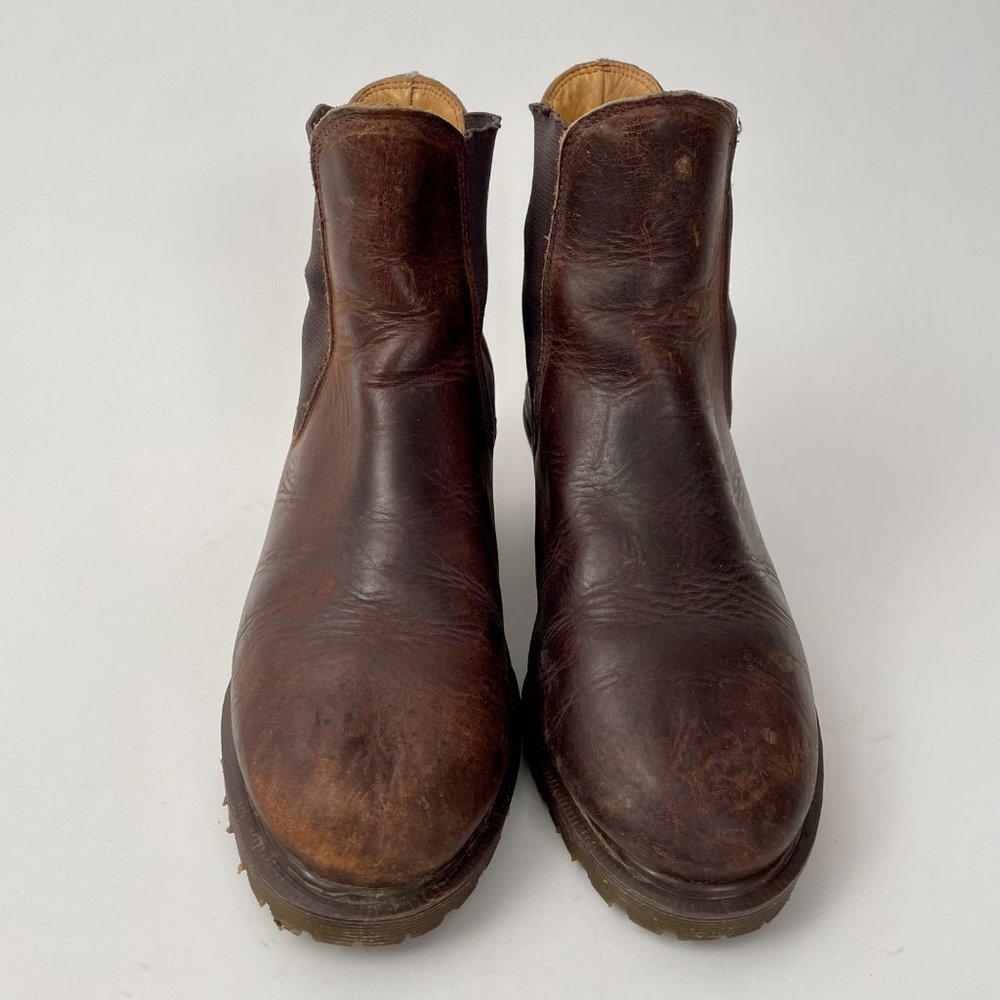 Women's Dr. Martens Cadence Heeled Brown Leather Chelsea Boots, Size 10 - Picture 4 of 11